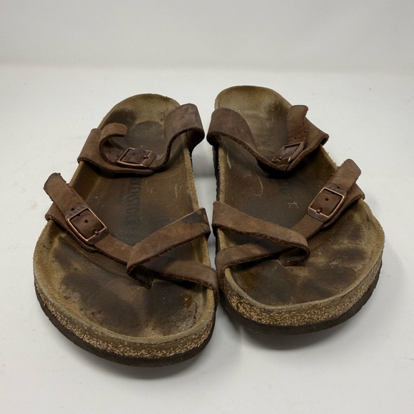 Birkenstock Dark Brown Leather Sandals Sz 40 (GKAWDC) - Picture 7 of 7